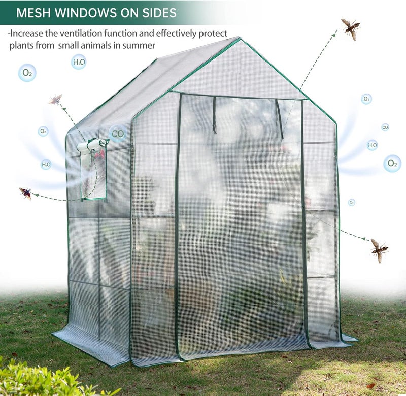 KOKSRY Greenhouses for Outdoors,Portable Walk in Greenhouse for Garden Plants That Need Frost Protection and Away from Pests,Animals(56"x55"x78")-White - Image 3